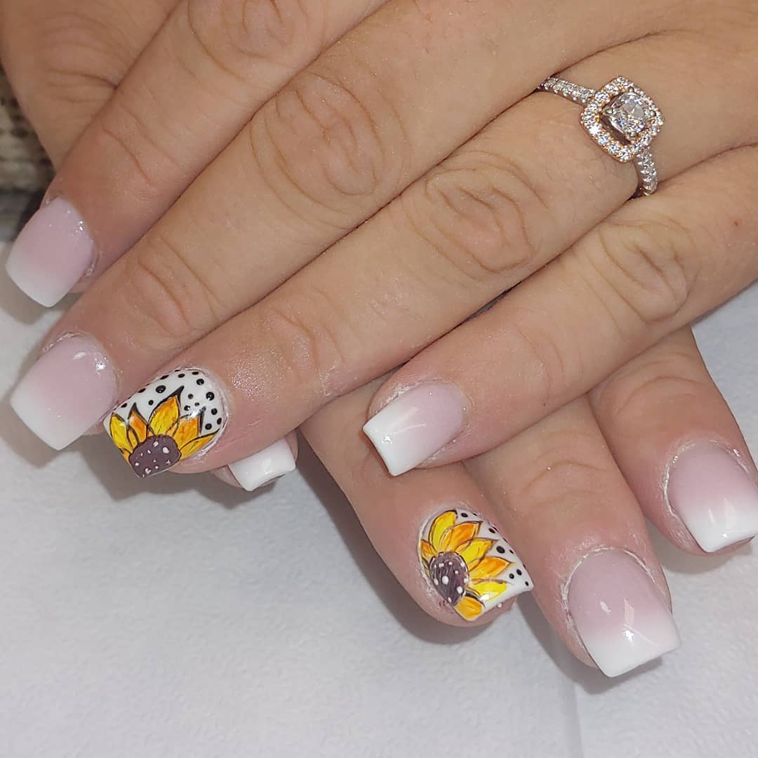 Sunflower Nails That Will Brighten Your Day Bridal Shower 101