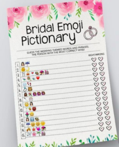 Bridal Emoji Pictionary Game Guide | Bridal Shower 101