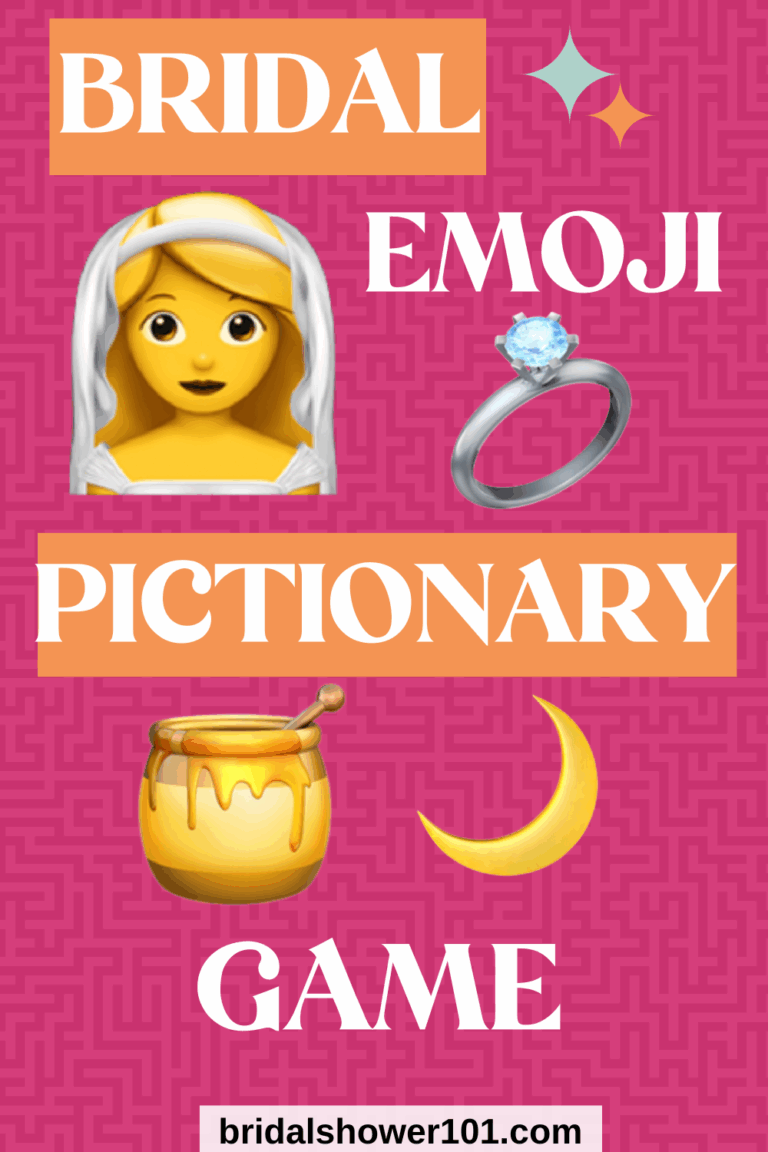 Bridal Emoji Pictionary Game Guide | Bridal Shower 101