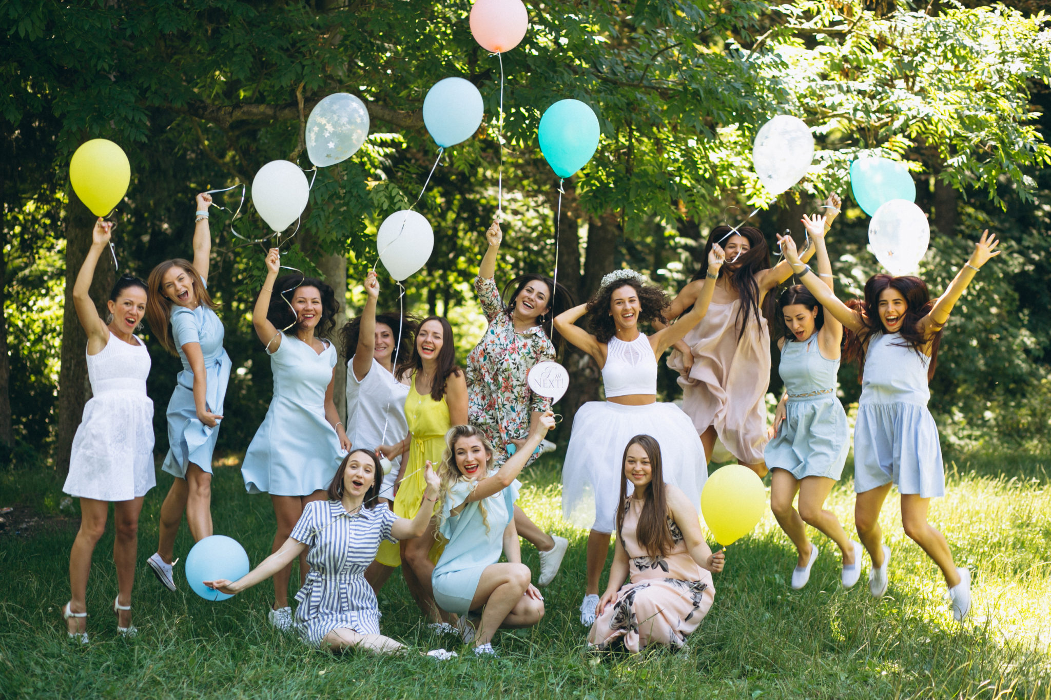 Hen Party Outside In Park Bridal Shower