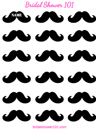 Pin the Mustache Bridal Shower Game | Bridal Shower 101