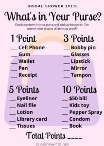 whats in your purse game