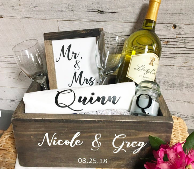 wine bridal shower gift basket