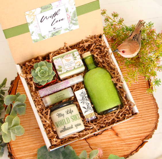 succulent bridal shower gift basket