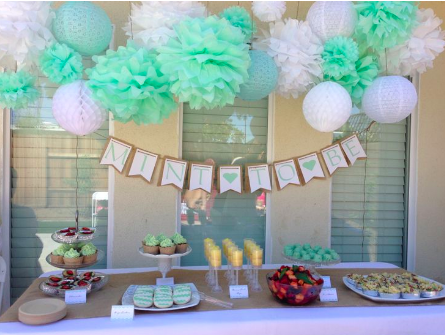 Mint to be bridal shower decorations