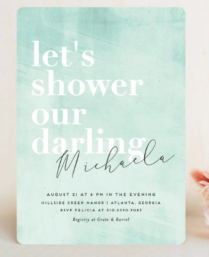 mint to be bridal shower invitations