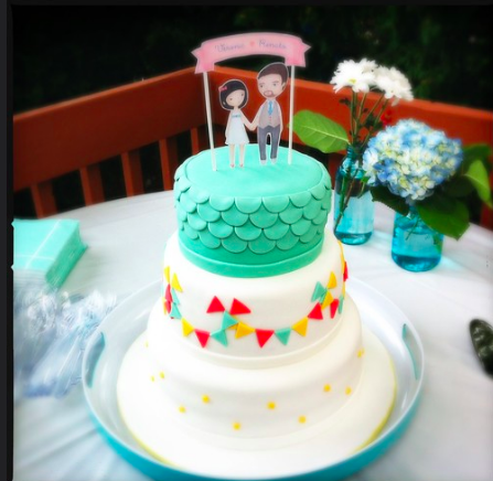 Mint to be bridal shower cake