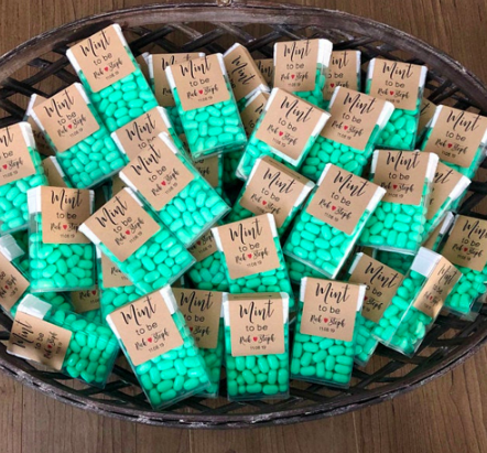 mint to be bridal shower favors