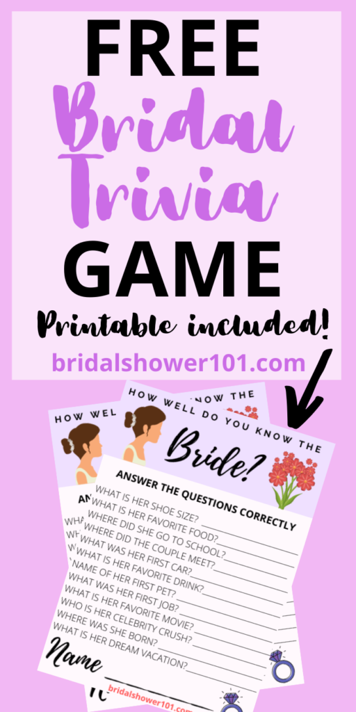 Bridal Shower Trivia Questions Bridal Shower 101