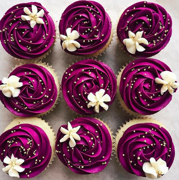 bridal shower cupcakes purple