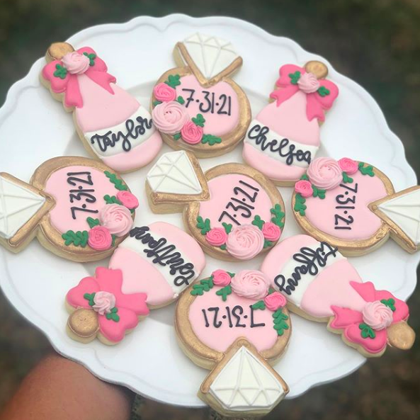 bridal shower cookies pink