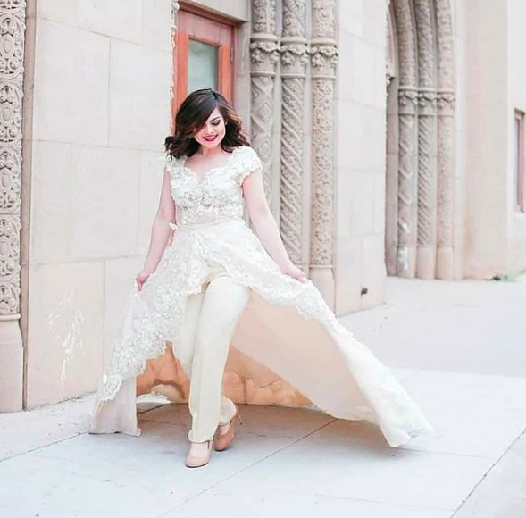 Bridal Jumpsuit with skirt
