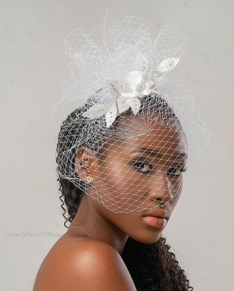 african american wedding hairstyles with birdcage veil