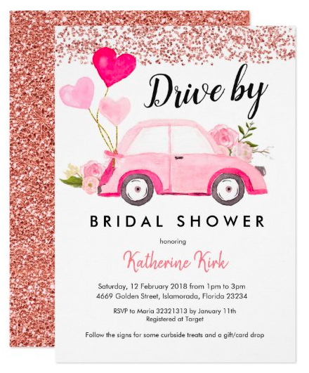 drive-by bridal shower invitations