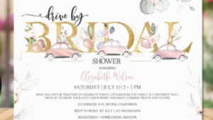 drive by bridal shower invitations