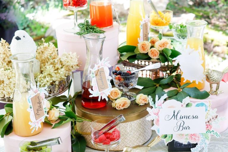 bridal shower mimosa bar