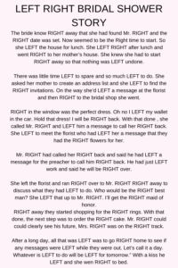 left or right bridal shower game