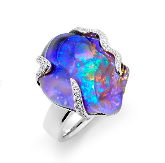 black opal engagement ring