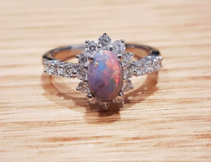 black opal engagement ring