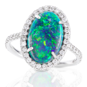 black opal engagement ring