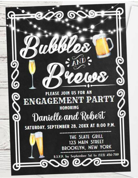 backyard engagement party invitations