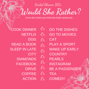 printable bridal shower games