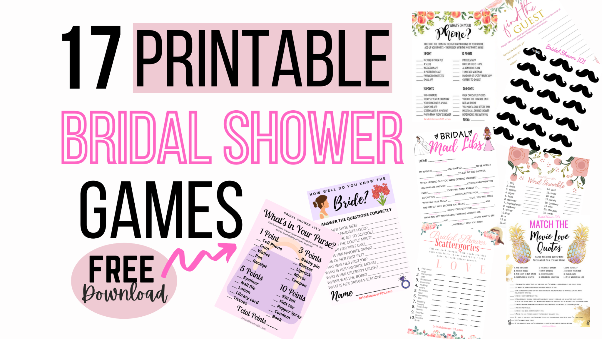 Wedding Shower Games Bridal Shower Games Bridal Shower Word Scramble Instant Download Games Set Printable