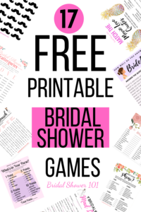 17 FREE Printable Bridal Shower Games | Bridal Shower 101