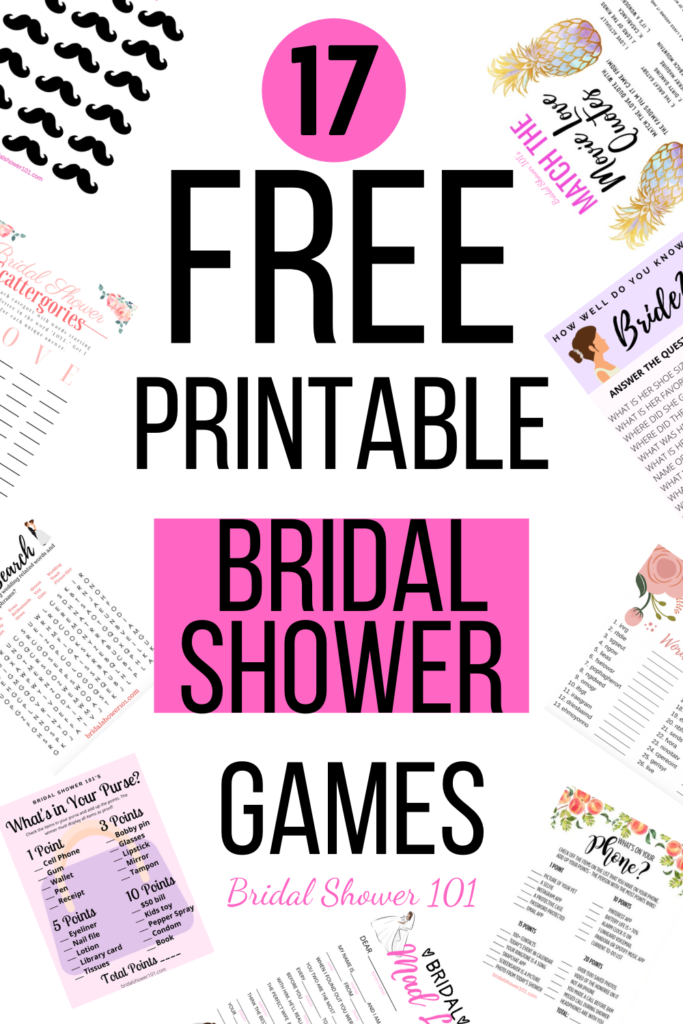 printable bridal shower games