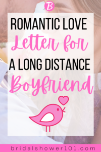 Love Letter for Long Distance Boyfriend | Bridal Shower 101