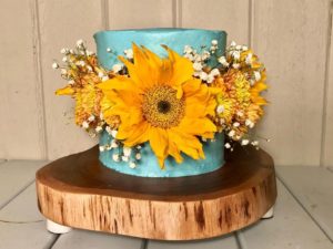 sunflower wedding cake