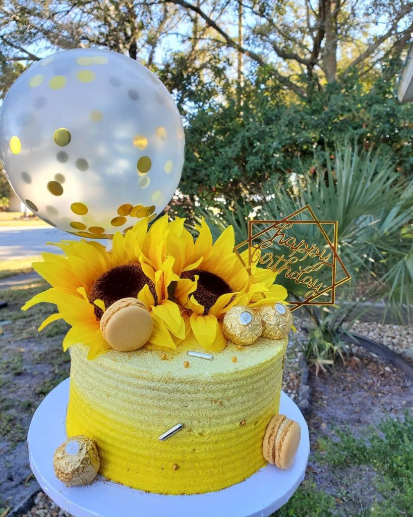 sunflower birthday cake