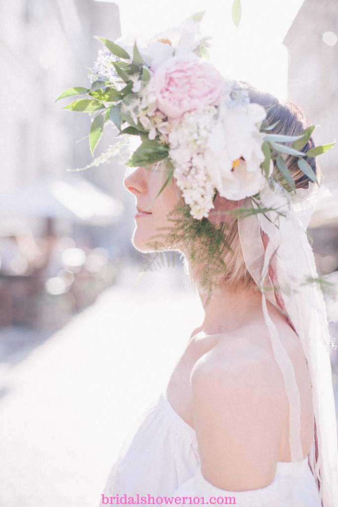 boho bridal shower floral crown