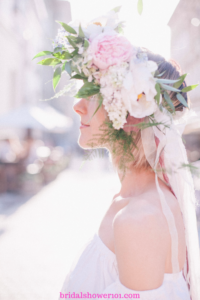 boho bridal shower floral crown