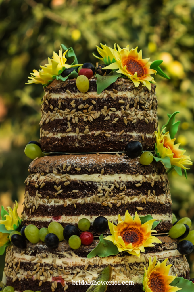 sunflower wedding cake