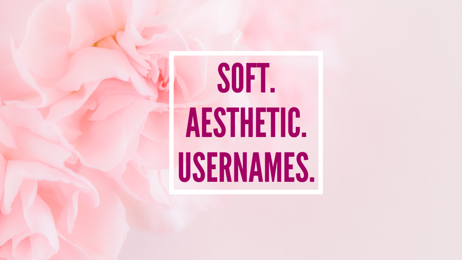 Soft. Aesthetic Usernames