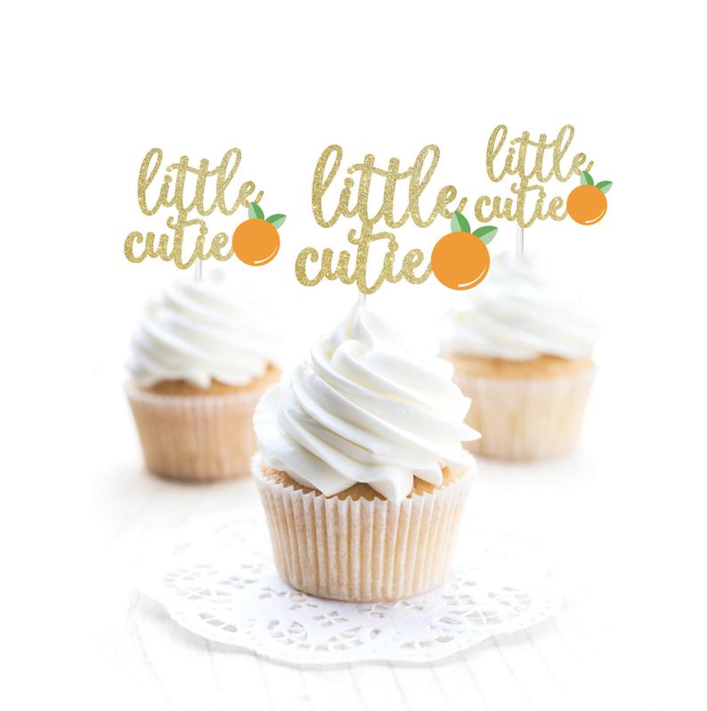 little cutie baby shower cupcake toppers 