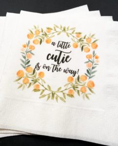 little cutie baby shower napkins