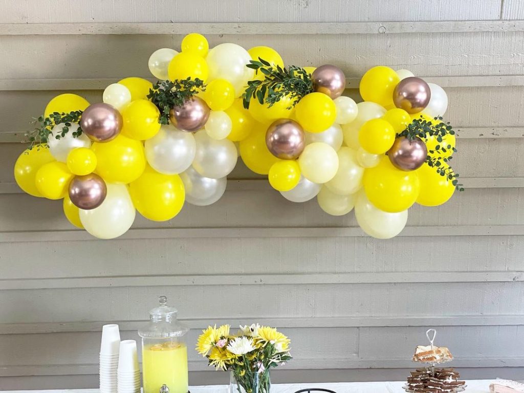 lemon themed bridal shower balloons