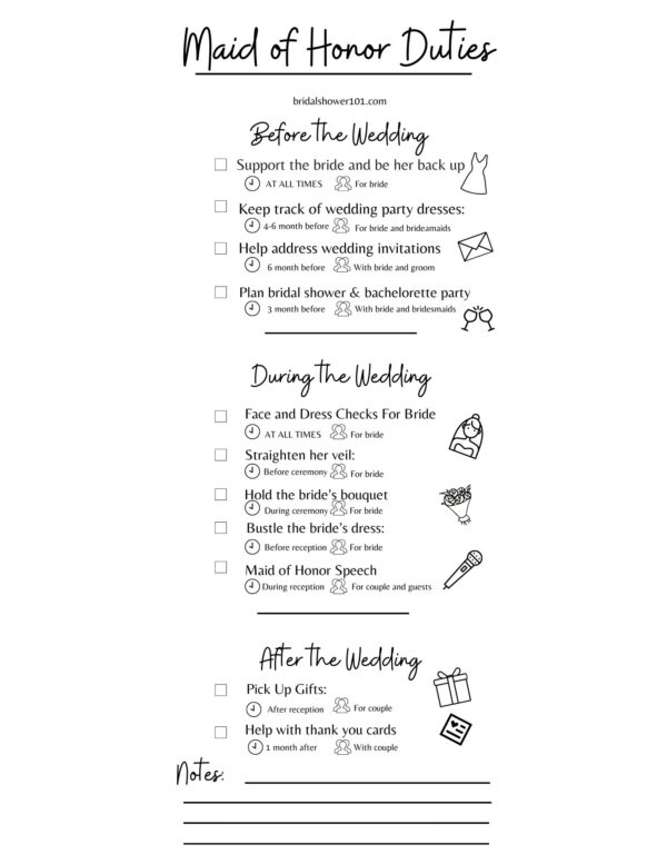Maid of Honor’s Role, Duties and Checklist (Infographic) Bridal