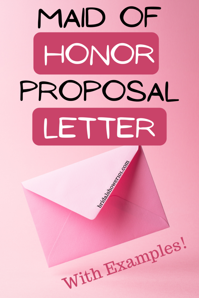 maid of honor proposal letter