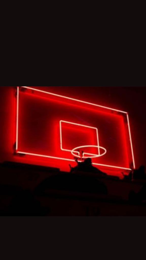 red neon basketball hoop