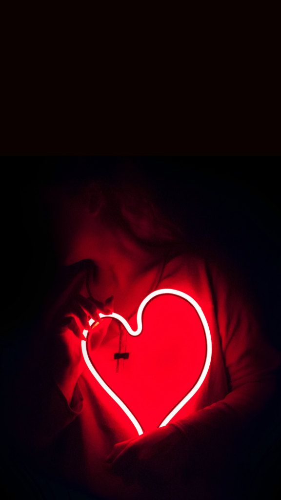 red neon aesthetic heart