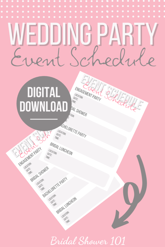 maid of honor planner event schedule