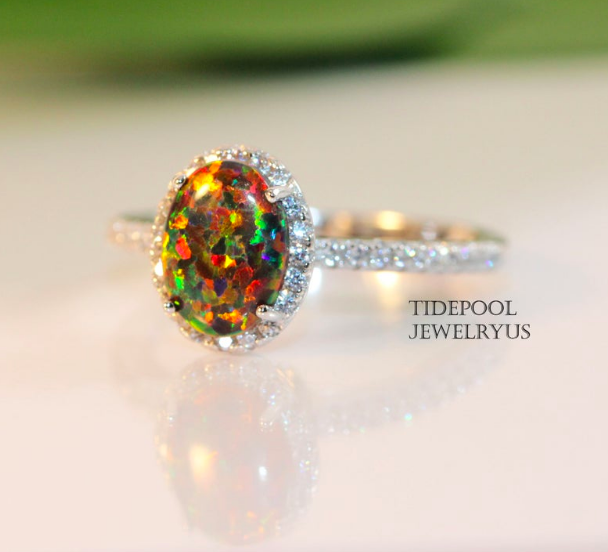 fire opal rings