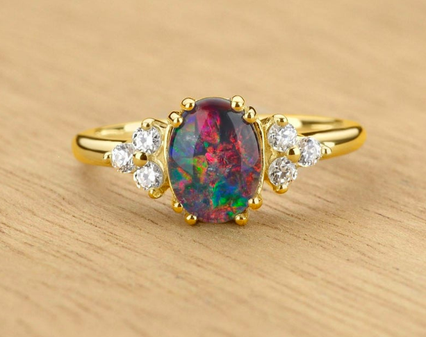 black opal engagement rings australia