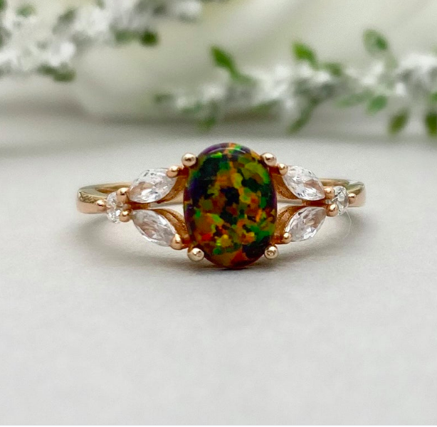 Black Opal Ring Opal Engagement Ring One of a Kind Opal | Etsy UK |  Engagement rings opal, Black opal ring, Opal engagement