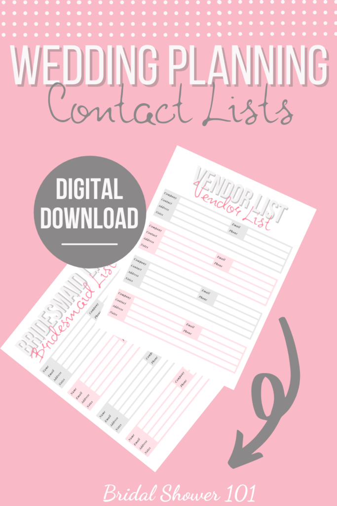 maid of honor planner contacts