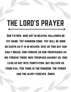 the Lord’s Prayer printable