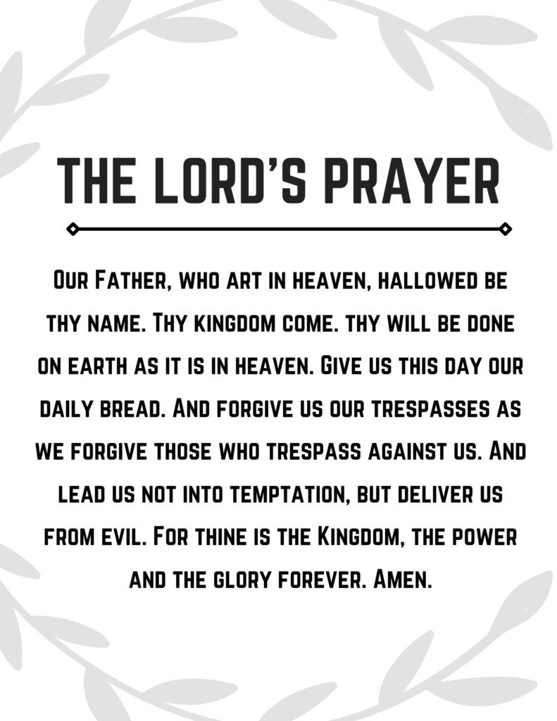 Lords Prayer Printable
